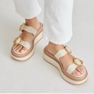 Dolce Vita Cream and Gold Sandals